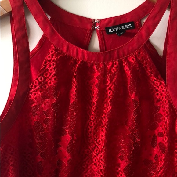 Express Red lace tank top size M - Picture 2 of 3